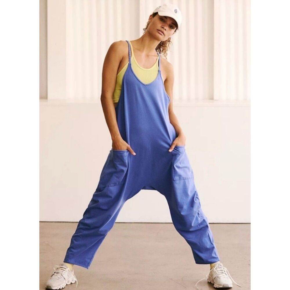 FREE PEOPLE MOVEMENT Hot Shot Onesie, Electric Cobalt Indigo, Sz L